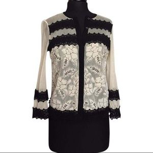 Anthropologie Leifnotes Agraffe sheer lace cardiga